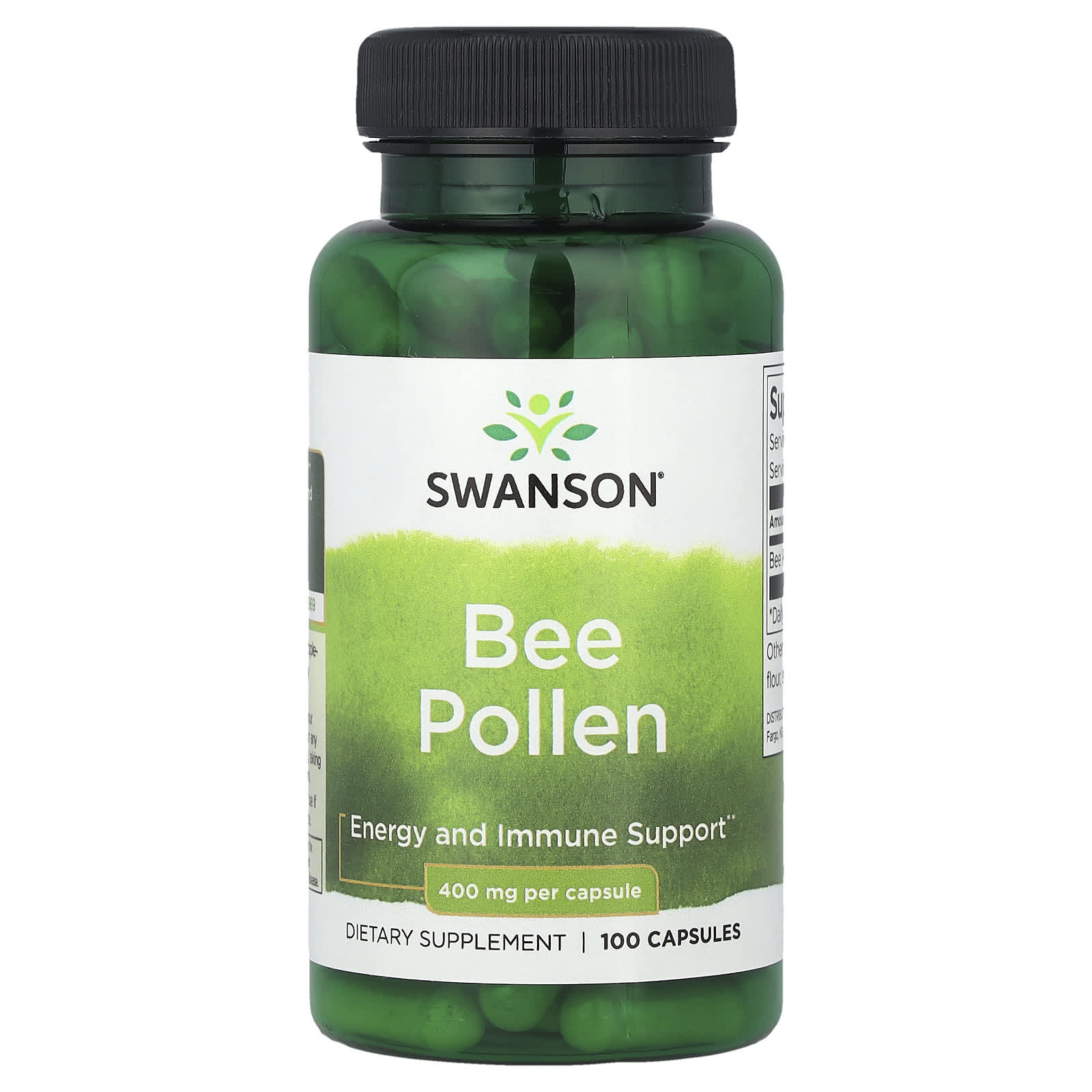 Swanson, Bee Pollen, 400 mg, 100 Capsules - Image 1