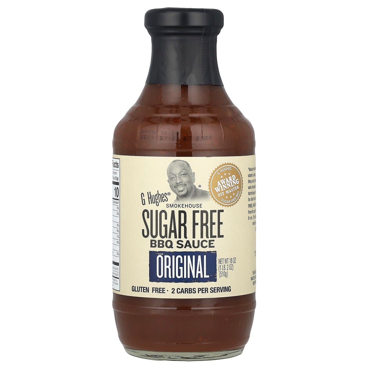 G Hughes Award Winning Sugar Free BBQ Sauce, 18 oz (510g) - Image 1