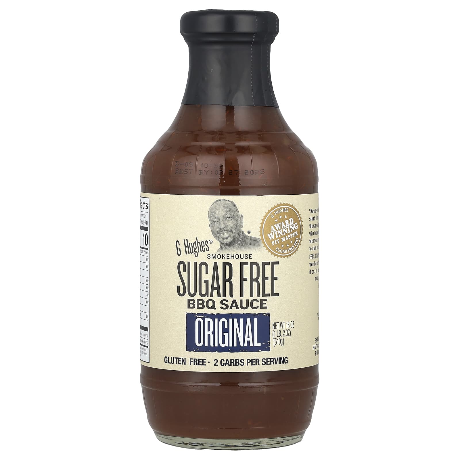 G Hughes Award Winning Sugar Free BBQ Sauce, 18 oz (510g) - Image 1