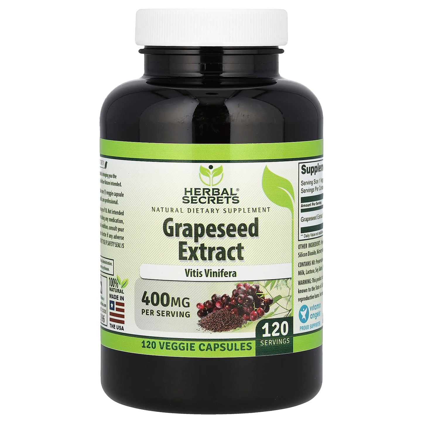 Grapeseed Extract Supplement for Immune Support - 120 Veggie Capsules - Image 1