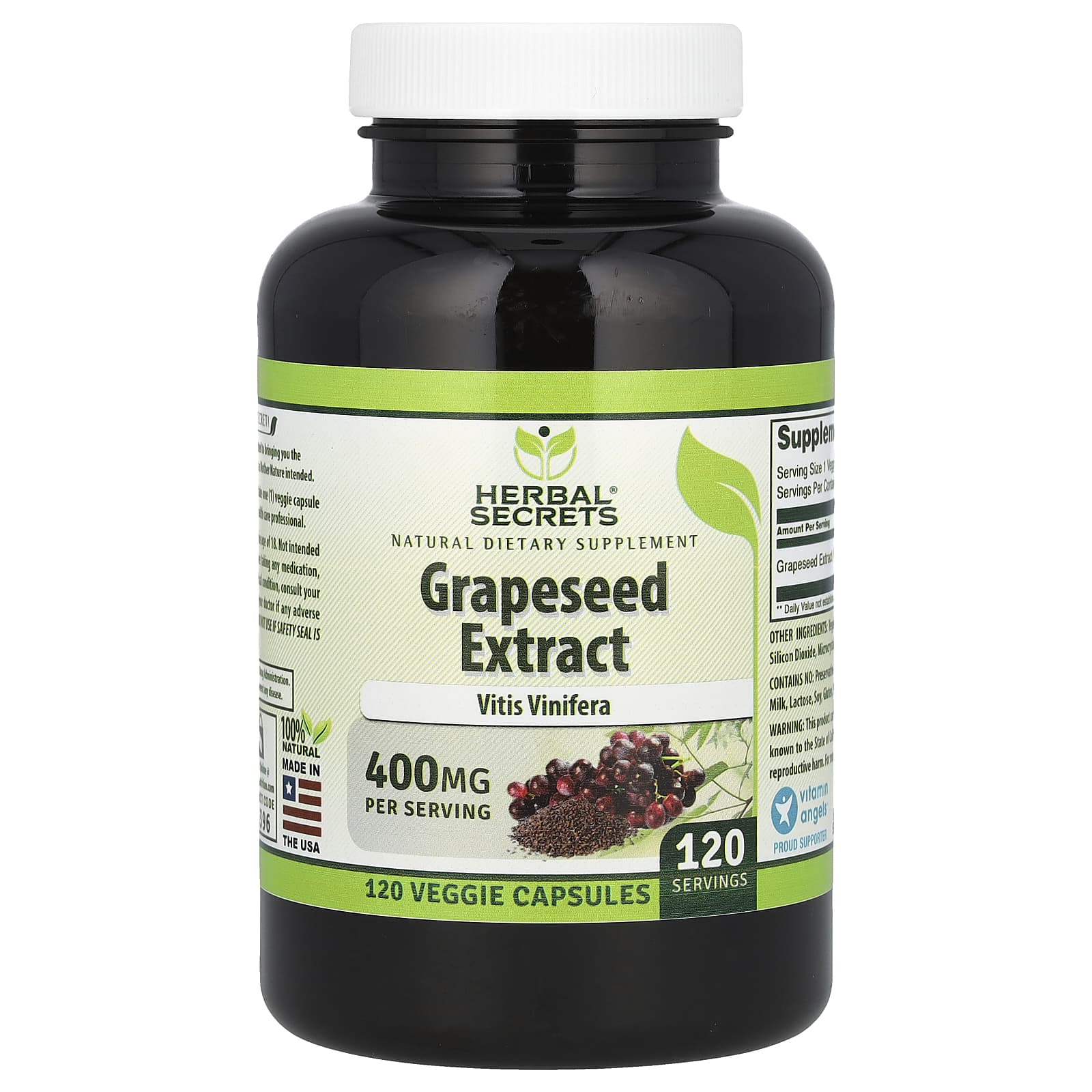 Grapeseed Extract Supplement for Immune Support - 120 Veggie Capsules - Image 1
