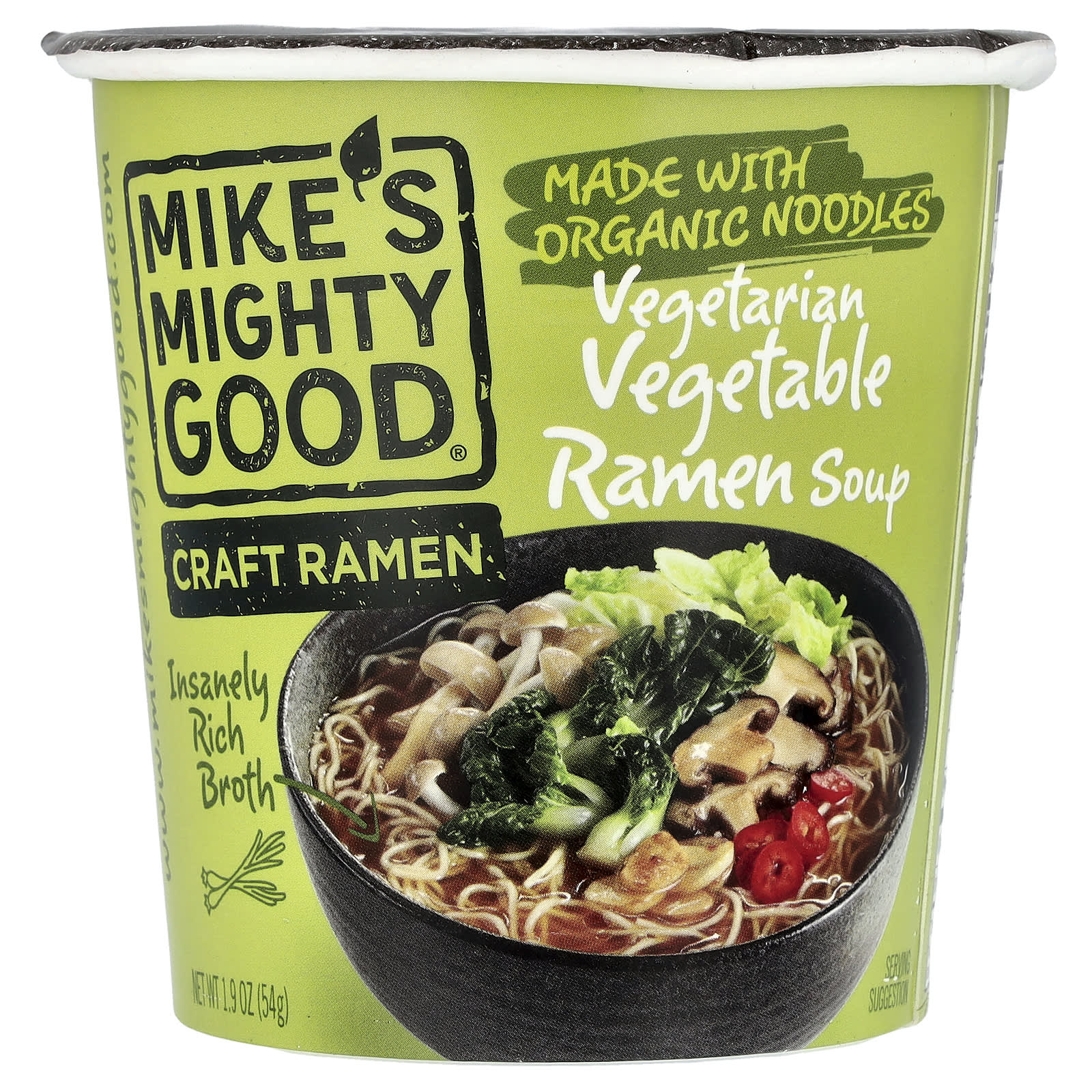 Mike's Mighty Good, Craft Ramen, Vegetarian Vegetable Ramen Soup, 1.9 oz (54 g) - Image 1