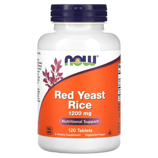 NOW Foods, Red Yeast Rice, 1,200 mg, 120 Tablets - Image 1