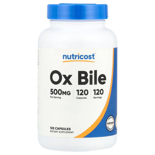 Nutricost, Ox Bile, 500 mg, 120 Capsules - Image 1