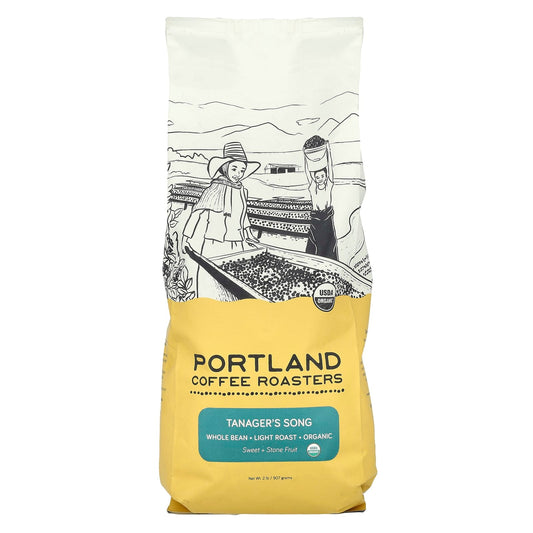 Portland Coffee Roasters, Organic Coffee, Whole Bean, Light Roast, Tanager's Song, 2 lbs (907 g) - Image 1