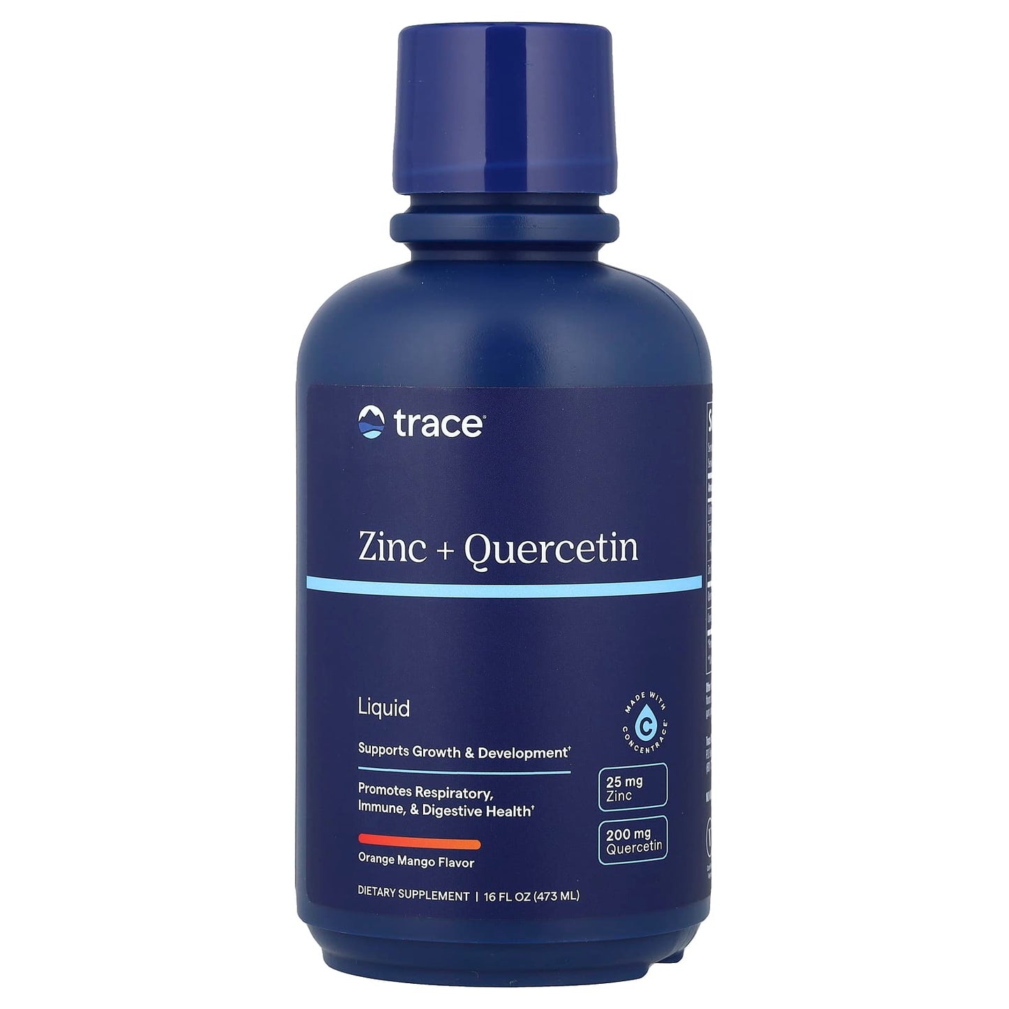 Trace, Liquid Zinc + Quercetin, Orange Mango, 16 fl oz (473 ml) - Image 1