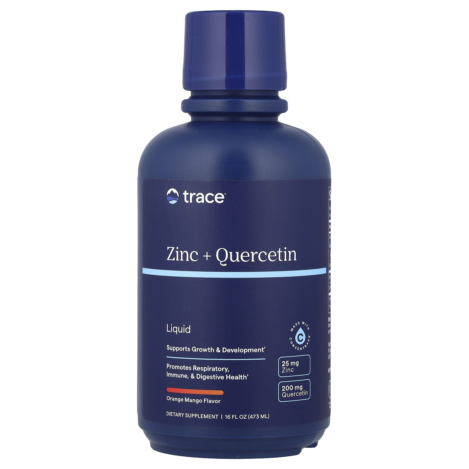 Trace, Liquid Zinc + Quercetin, Orange Mango, 16 fl oz (473 ml) - Image 1