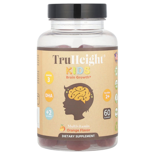TruHeight, Kids, Brain Growth Gummies, For Kids 2+, Orange, 60 Gummies - Image 1