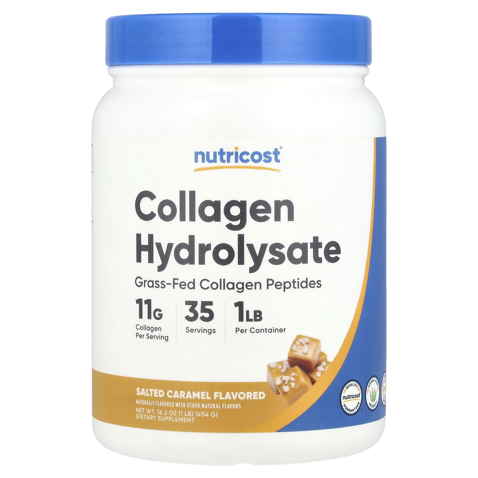 Nutricost, Collagen Hydrolysate, Salted Caramel, 16.2 oz (454 g) - Image 1
