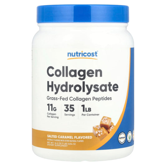 Nutricost, Collagen Hydrolysate, Salted Caramel, 16.2 oz (454 g) - Image 1
