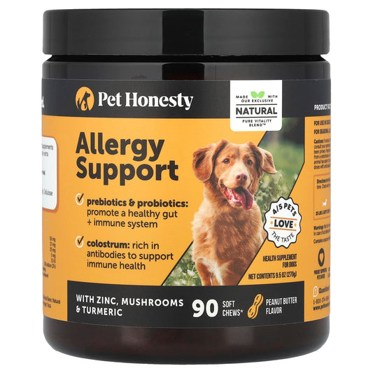Pet Honesty, Allergy Support, For Dogs, Peanut Butter, 90 Soft Chews, 9.5 oz (270 g) - Image 1