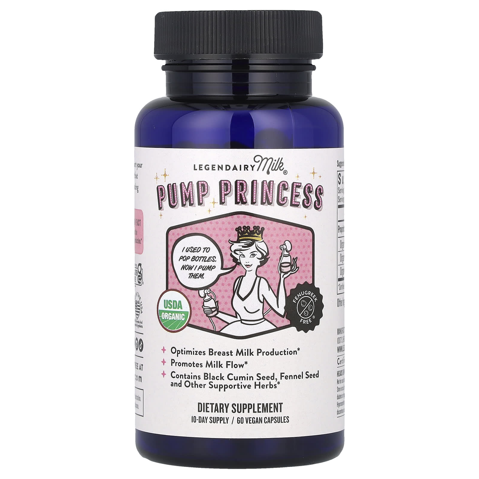 Legendairy Milk, Pump Princess, 60 Vegan Capsules - Image 1