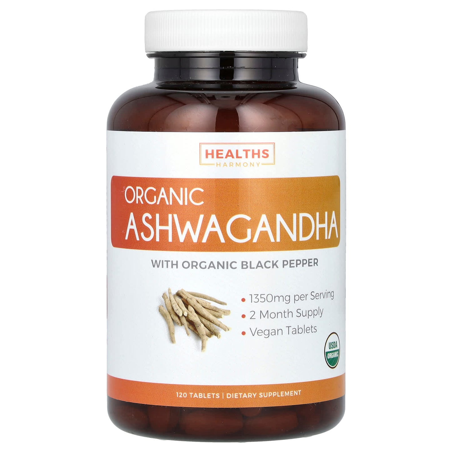 Organic Ashwagandha 120 Tablets for Stress Relief & Energy Boost - Image 1
