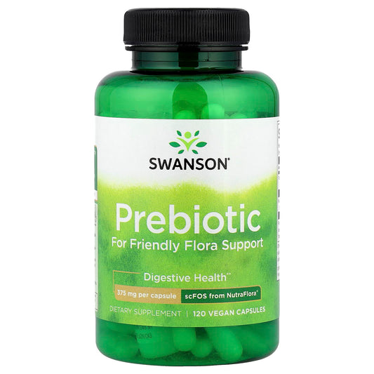 Swanson, Prebiotic for Friendly Flora Support, 120 Vegan Capsules (375 mg per Capsule)