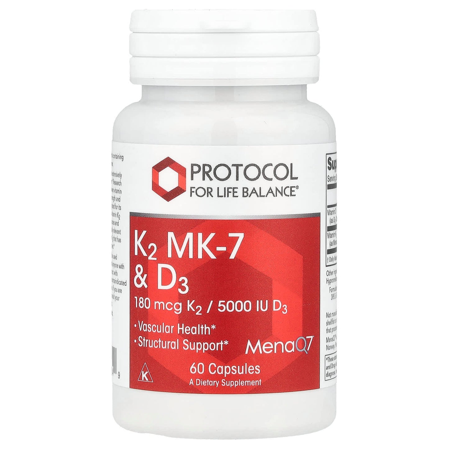 Protocol for Life Balance, K2 MK-7 & D3, 60 Capsules - Image 1