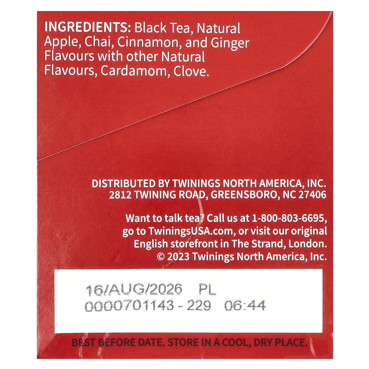 Twinings, Flavored Black Tea, Chai, Spiced Apple, 20 Tea Bags, 1.41 oz (40 g) - Image 2