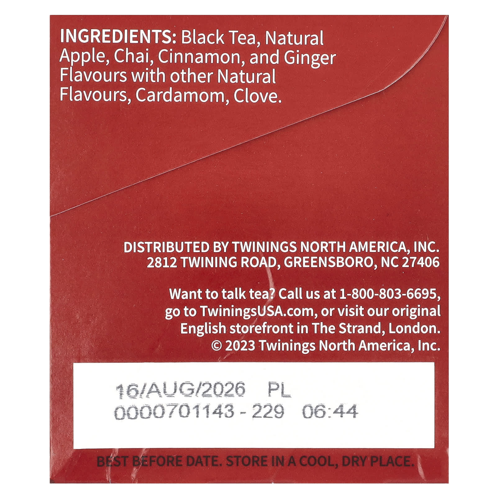 Twinings, Flavored Black Tea, Chai, Spiced Apple, 20 Tea Bags, 1.41 oz (40 g) - Image 2