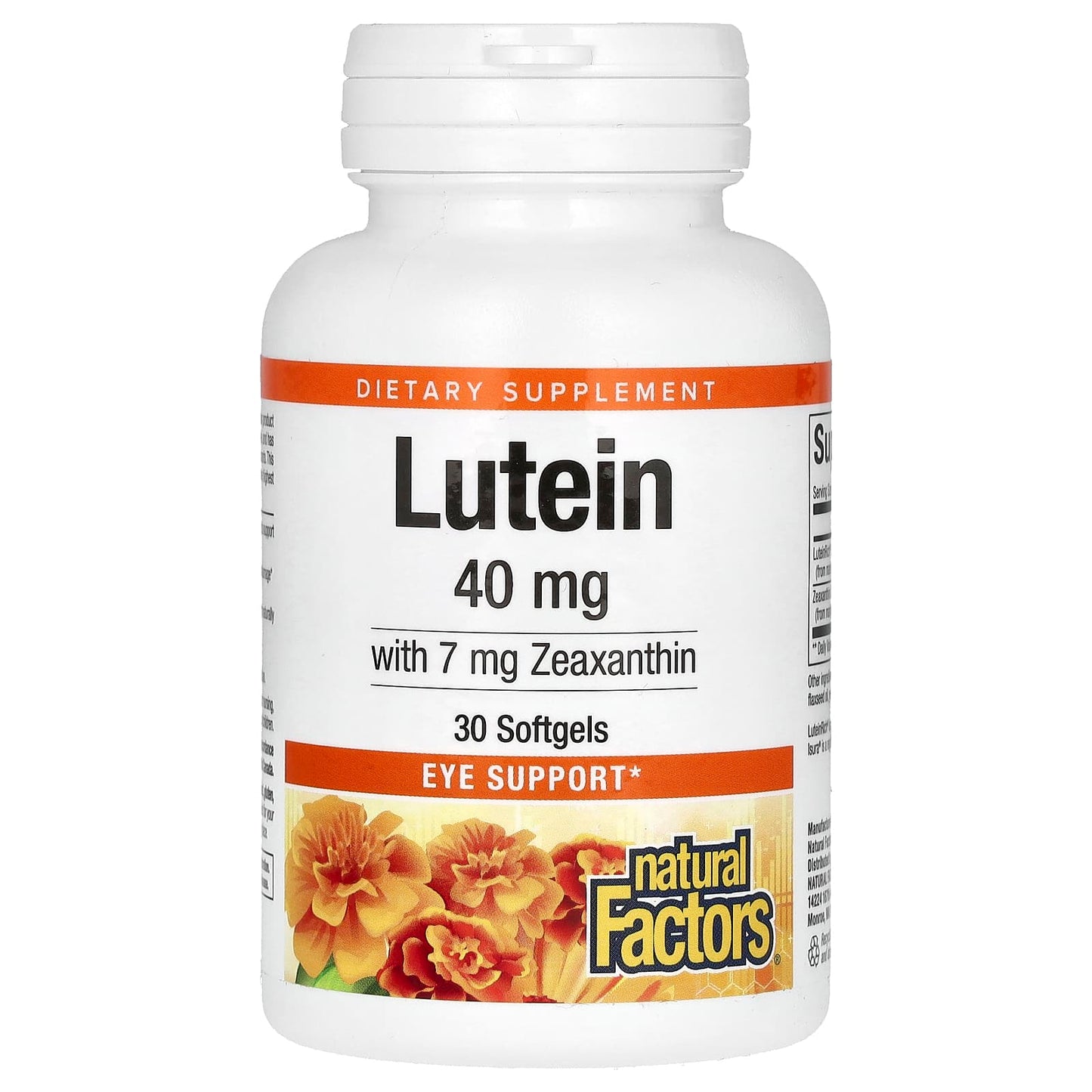 Natural Factors, Lutein, 40 mg, 30 Softgels - Image 1