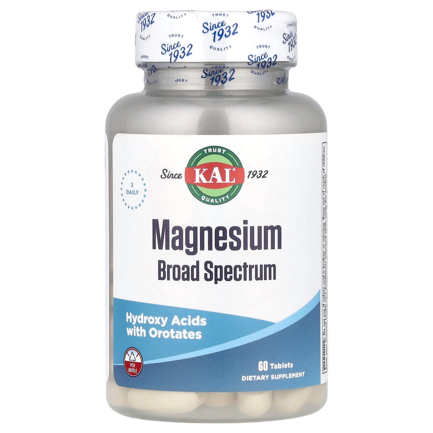 KAL Magnesium Broad Spectrum Supplement, 200mg per Tablet, 60 Count - Image 1