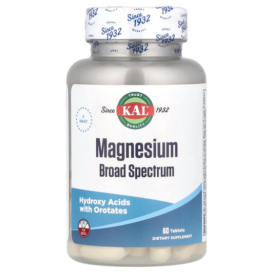 KAL Magnesium Broad Spectrum Supplement, 200mg per Tablet, 60 Count - Image 1