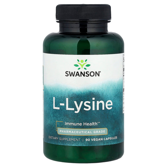 Swanson, L-Lysine, 90 Vegan Capsules (500 mg per Capsule) - Image 1