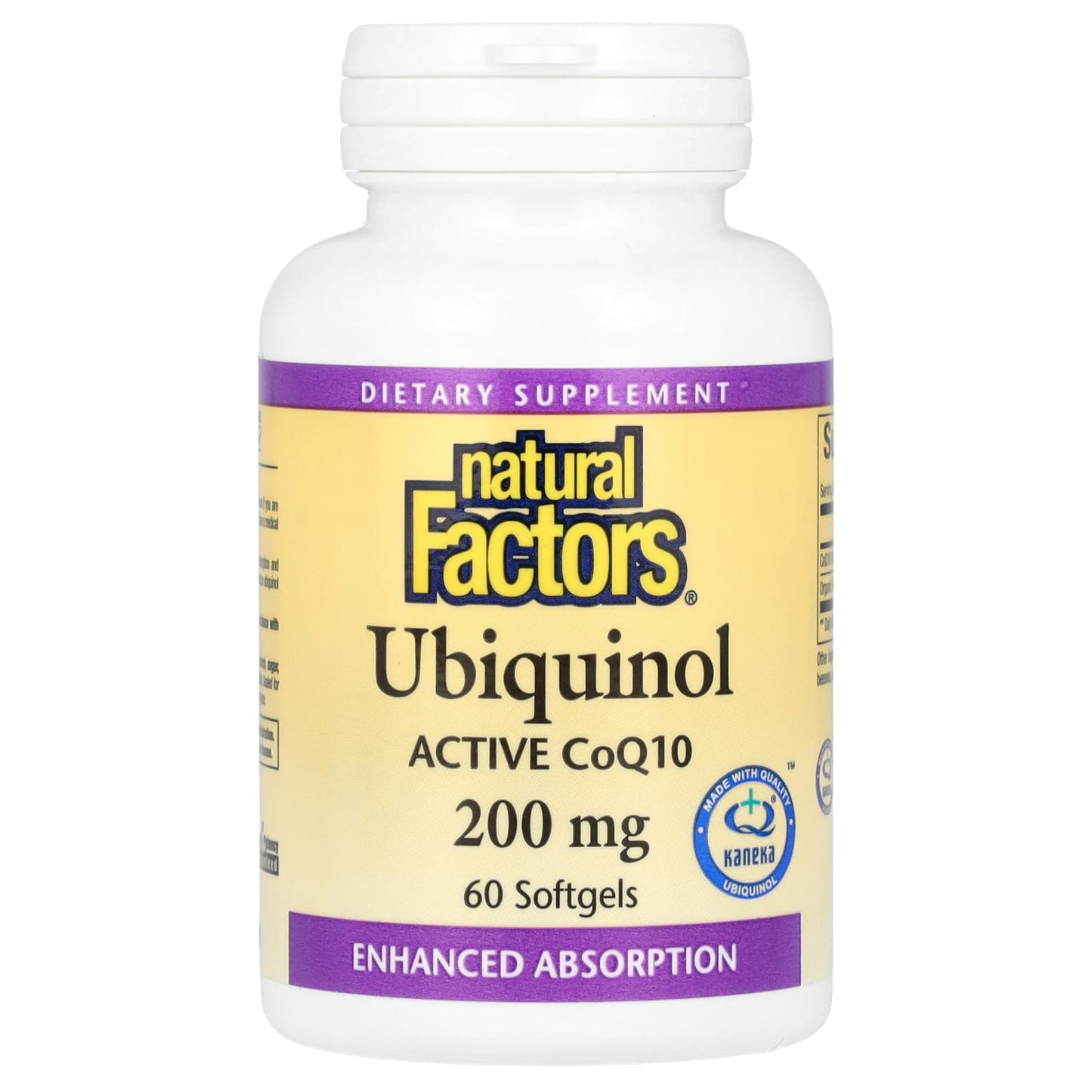 Natural Factors, Ubiquinol, 200 mg, 60 Softgels - Image 1