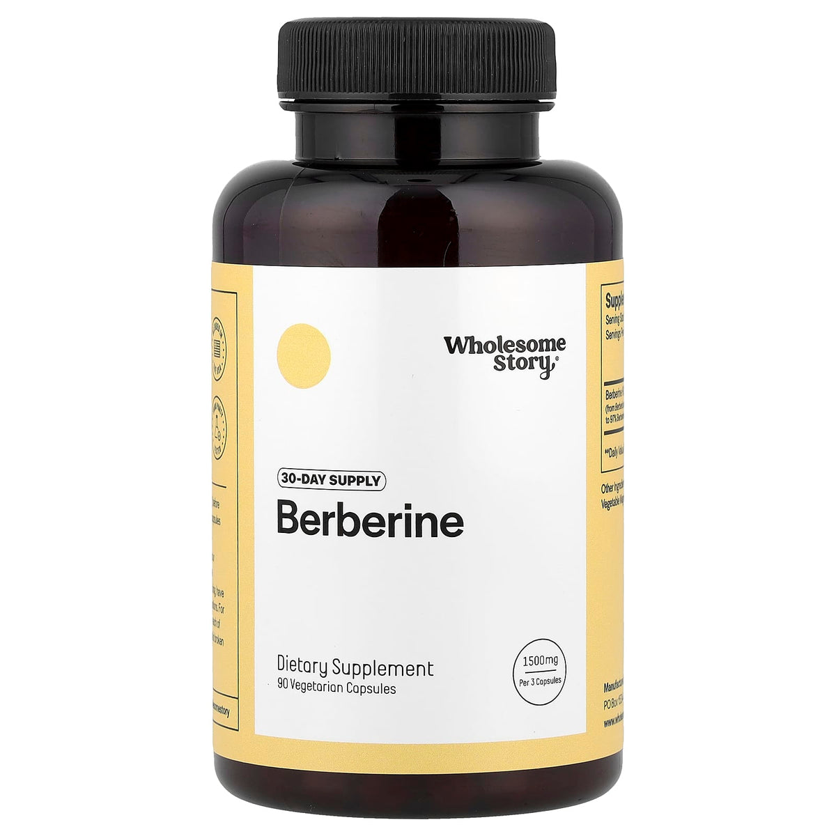 Wholesome Story, Berberine, 90 Vegetarian Capsules (500 mg per Capsule) - Image 1
