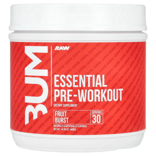 Raw Nutrition, Bum, Essential Pre-Workout, Fruit Burst, 14.39 oz (408 g) - Image 1