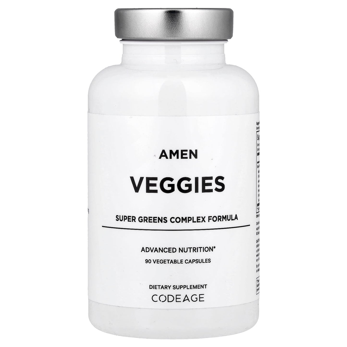 CodeAge Amen Veggies, 90 Capsules for Daily Greens - Image 1