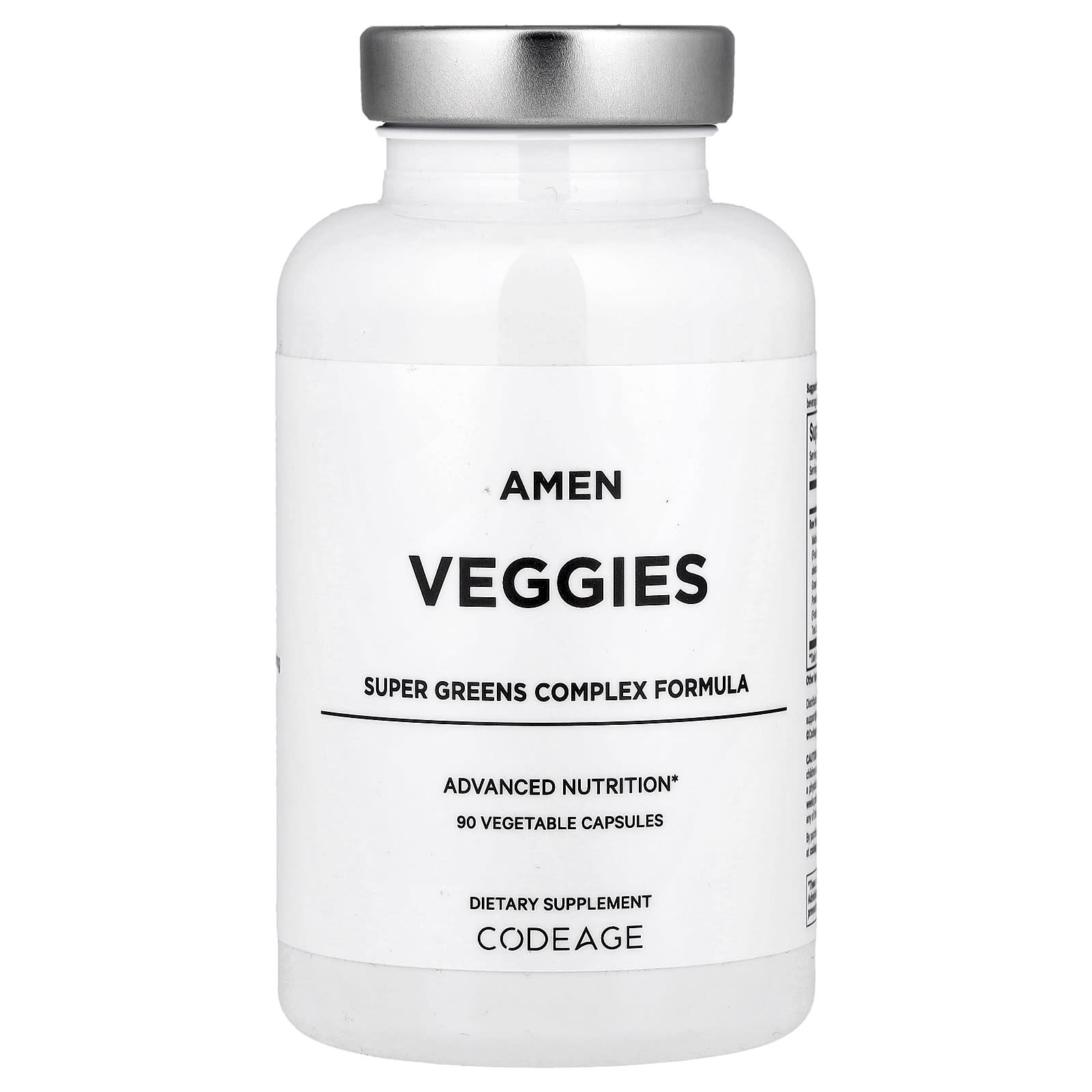 CodeAge Amen Veggies, 90 Capsules for Daily Greens - Image 1