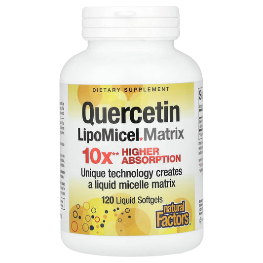 Natural Factors, Quercetin LipoMicel Matrix, 250 mg, 120 Liquid Softgels - Image 1