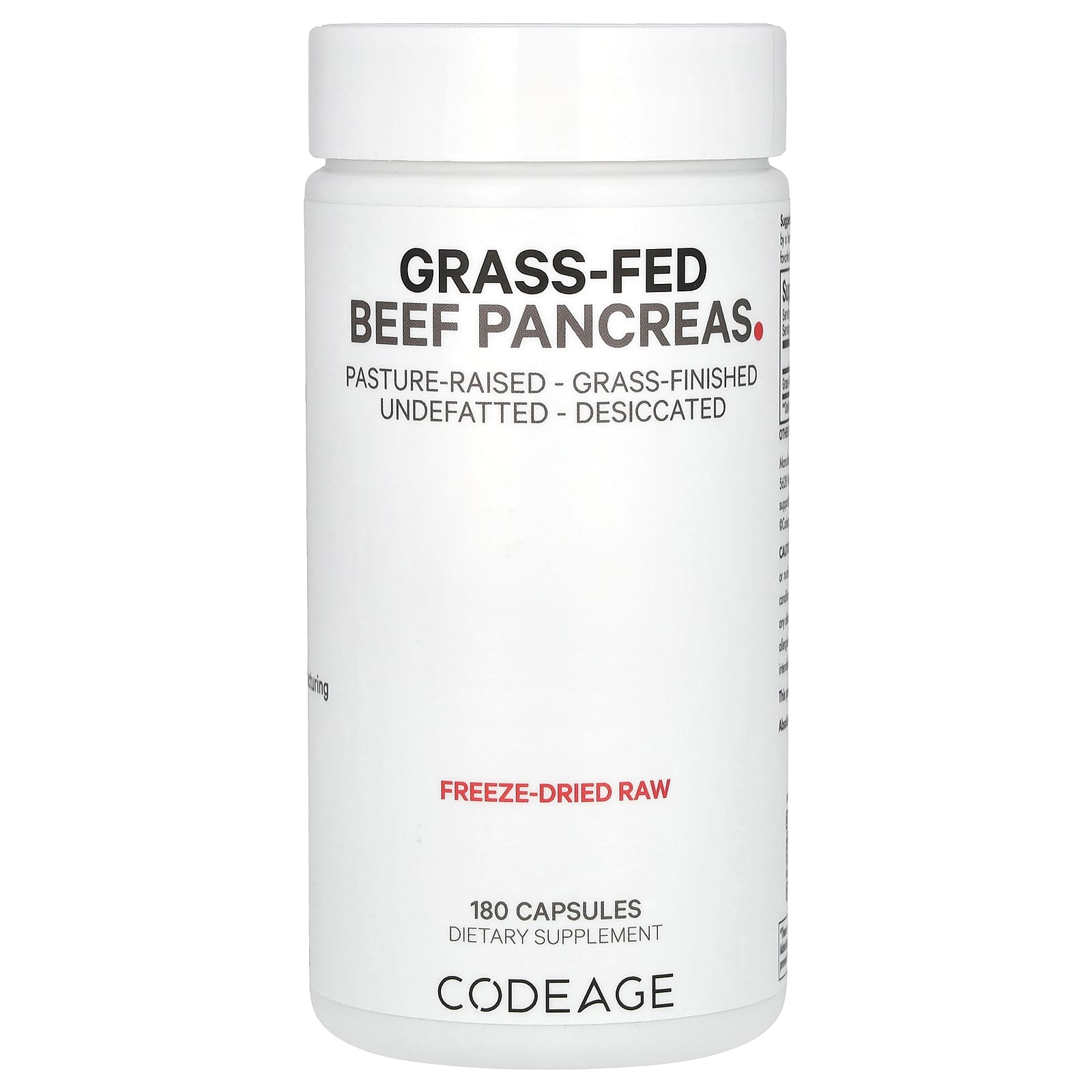 Grass-Fed Beef Pancreas Supplement by CodeAge - Natural Thyroid Support - Image 1