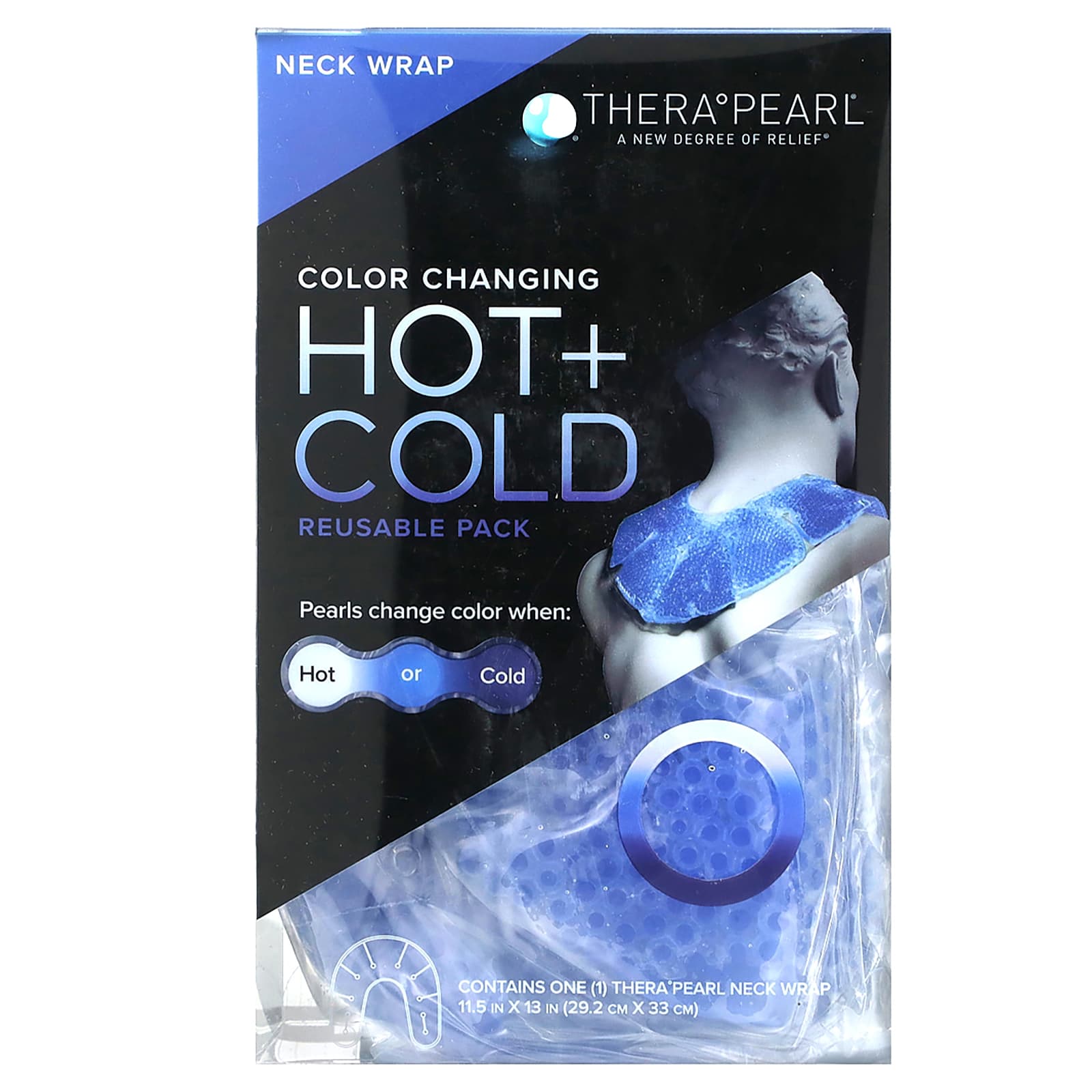 TheraPearl, Color Changing Hot + Cold Reusable Pack, Neck Wrap, 1 Wrap - Image 1