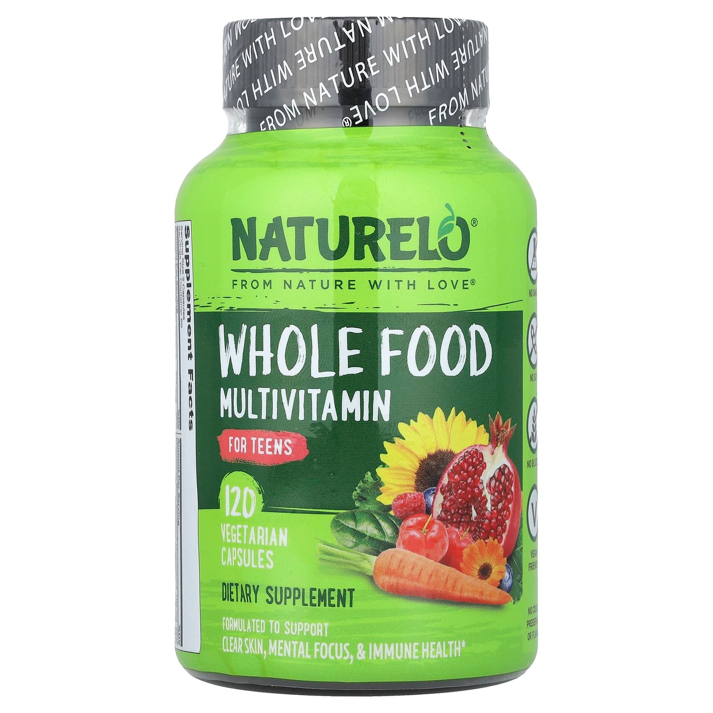 NATURELO, Whole Food Multivitamin, For Teens, 120 Vegetarian Capsules - Image 1