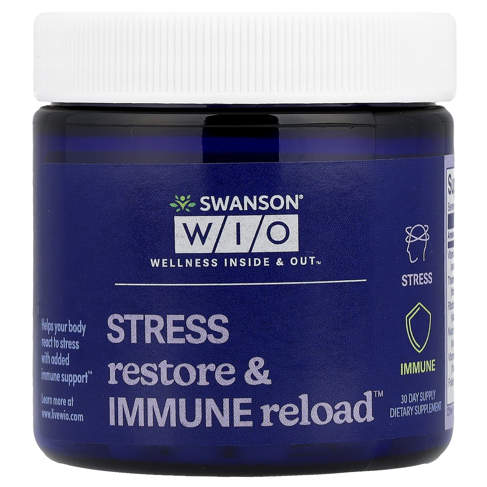 Swanson WIO, Stress Restore & Immune Reload™, 30 Capsules - Image 1