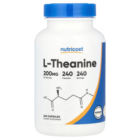 Nutricost, L-Theanine, 200 mg, 240 Capsules - Image 1