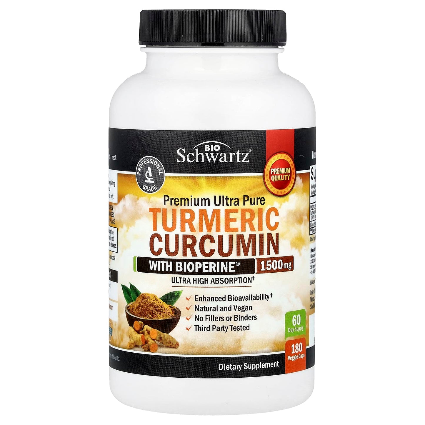 Turmeric Curcumin with Bioperine - Ultra Pure Supplement by BioSchwartz - Image 1