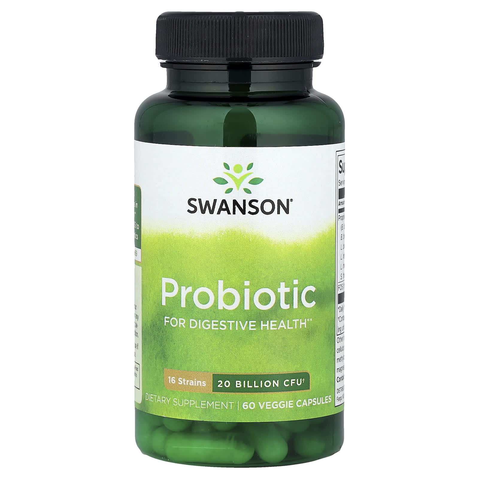 Swanson, Probiotic, 20 Billion CFU, 60 Veggie Capsules - Image 1