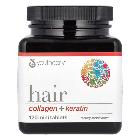 Youtheory, Hair, Collagen + Keratin, 120 Mini Tablets - Image 1