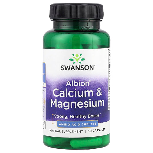 Swanson, Albion® Calcium & Magnesium, 60 Capsules - Image 1