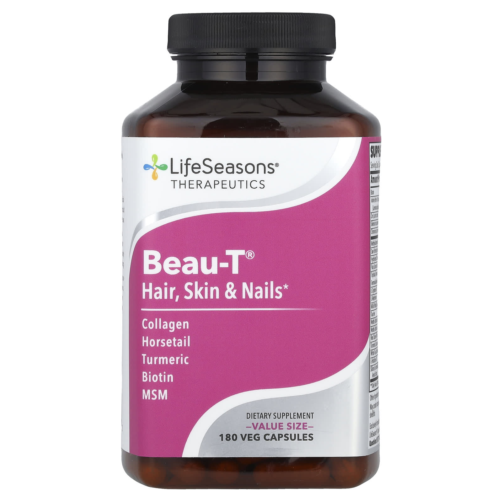 LifeSeasons, Therapeutics, Beau-T®, Hair, Skin & Nails, 180 Veg Capsules - Image 1