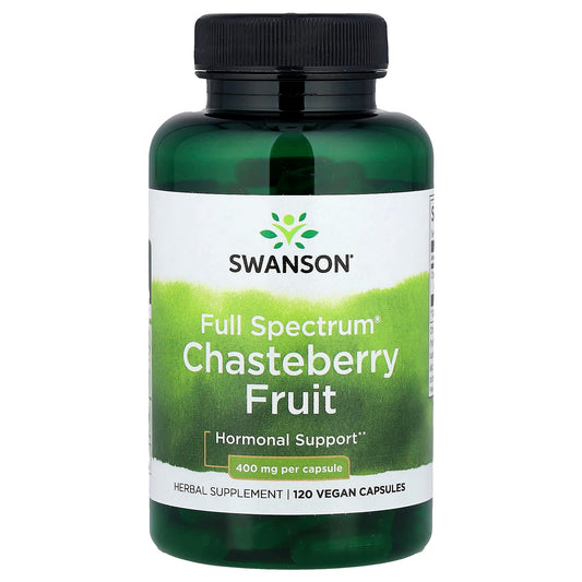 Swanson, Full Spectrum® Chasteberry Fruit, 400 mg, 120 Vegan Capsules - Image 1