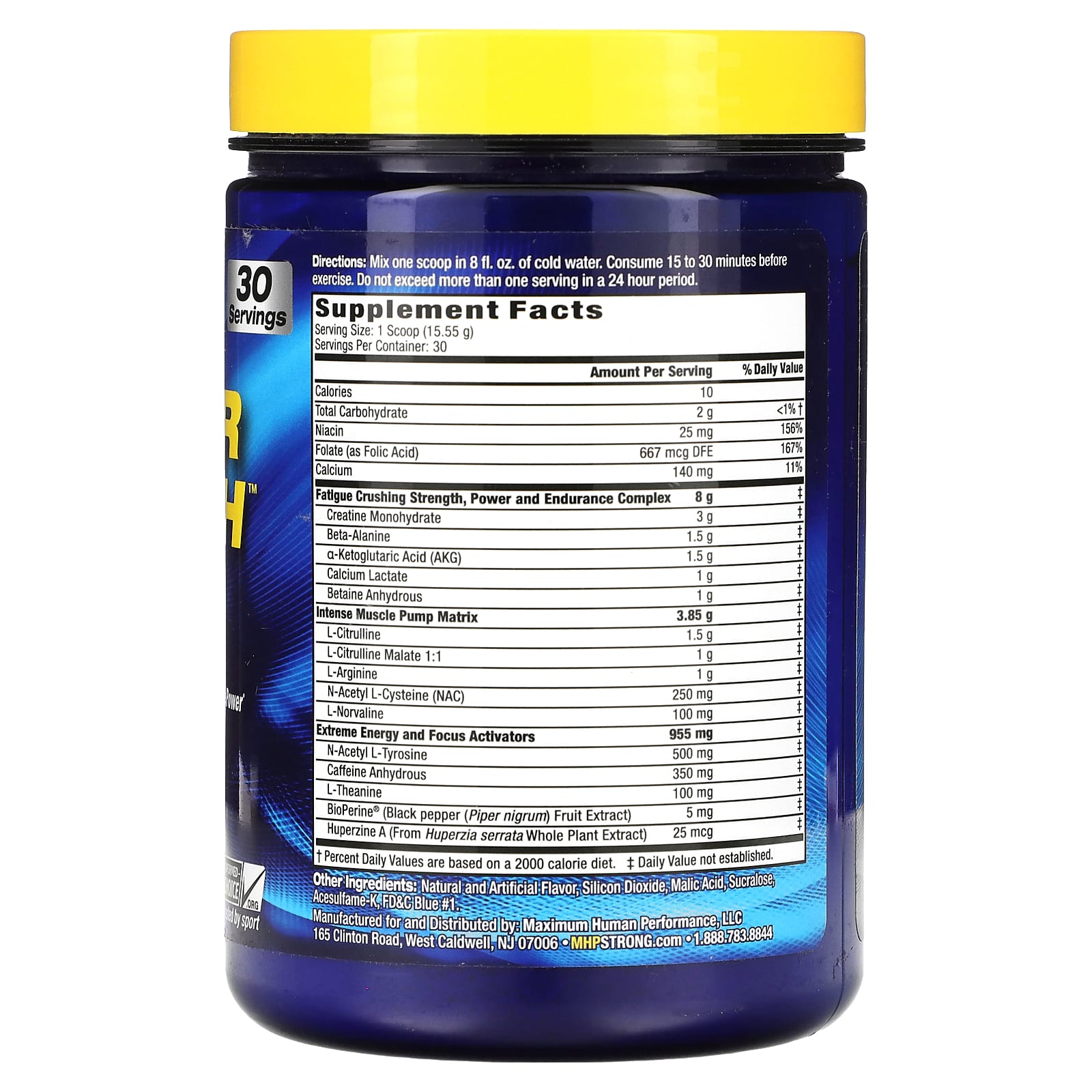 MHP, Hyper Crush, Pre-Workout, Blue Ice, 1.03 lbs (466.5 g) - Image 2