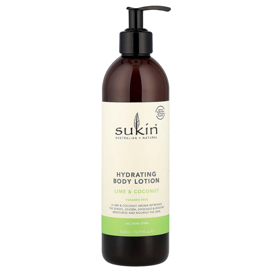 Sukin, Hydrating Body Lotion, All Skin Types, Lime & Coconut, 16.91 fl oz (500 ml) - Image 1