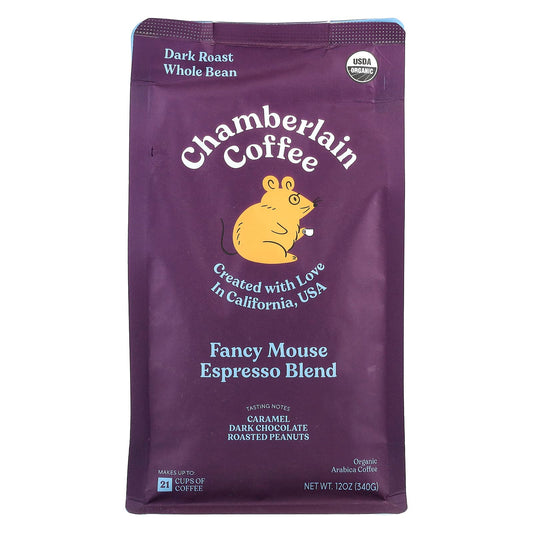 USDA Organic Dark Roast Coffee, Whole Bean, 12 oz | Chamberlain Coffee - Image 1