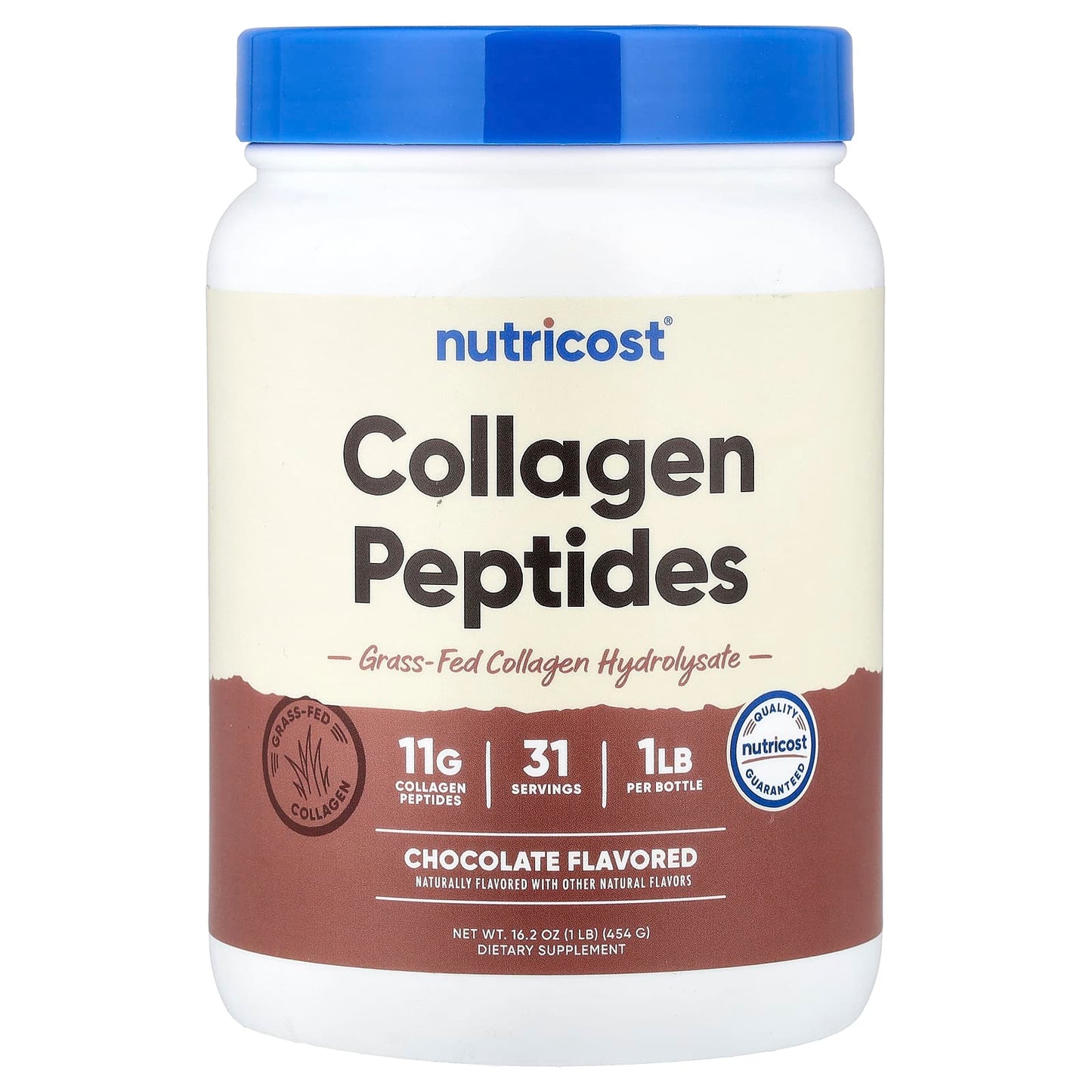 Nutricost, Collagen Peptides, Chocolate, 1 lb (454 g) - Image 1