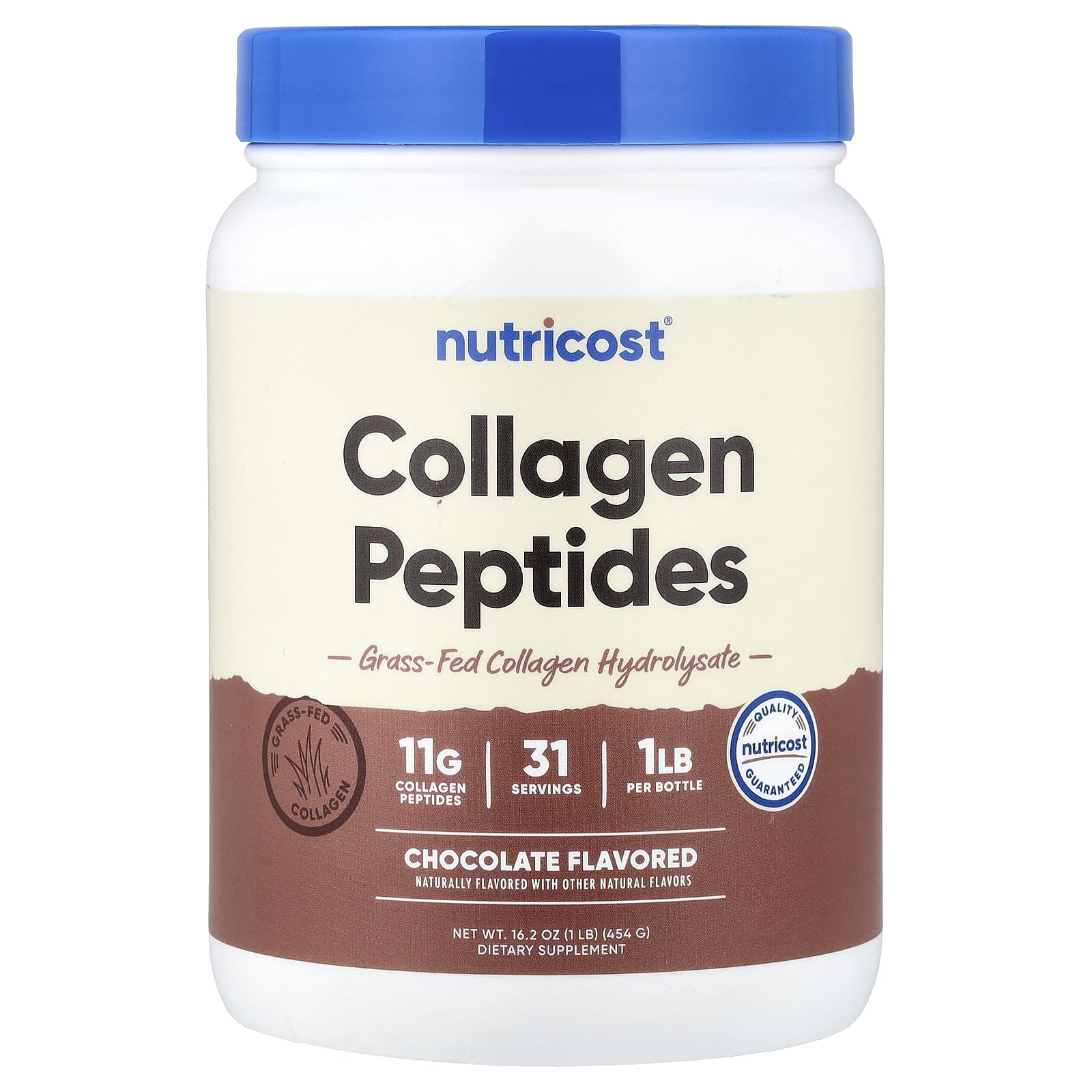 Nutricost, Collagen Peptides, Chocolate, 1 lb (454 g) - Image 1