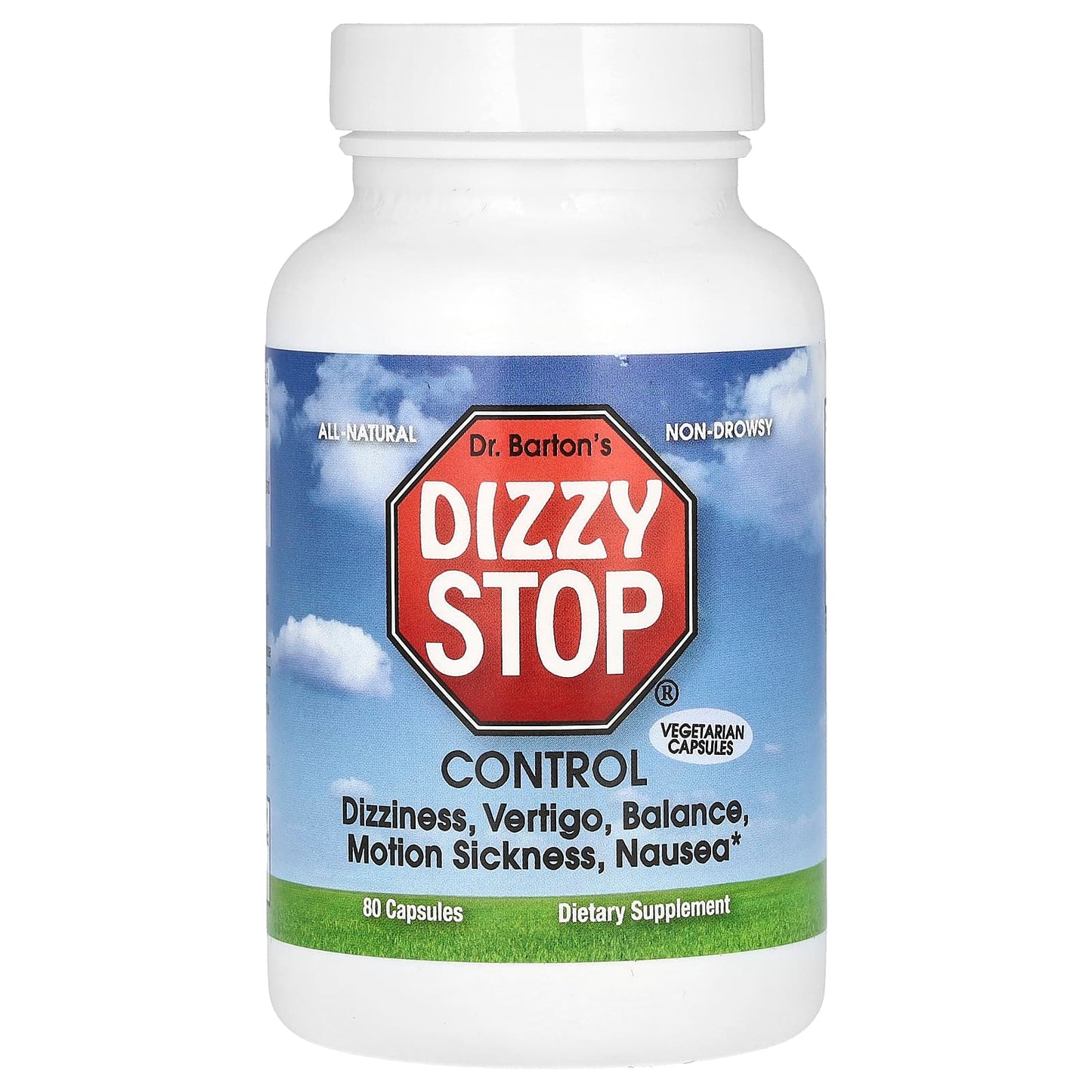 Natural Dizziness Relief with Dr. Barton's Dizzy Stop Control - 80 Capsules - Image 1