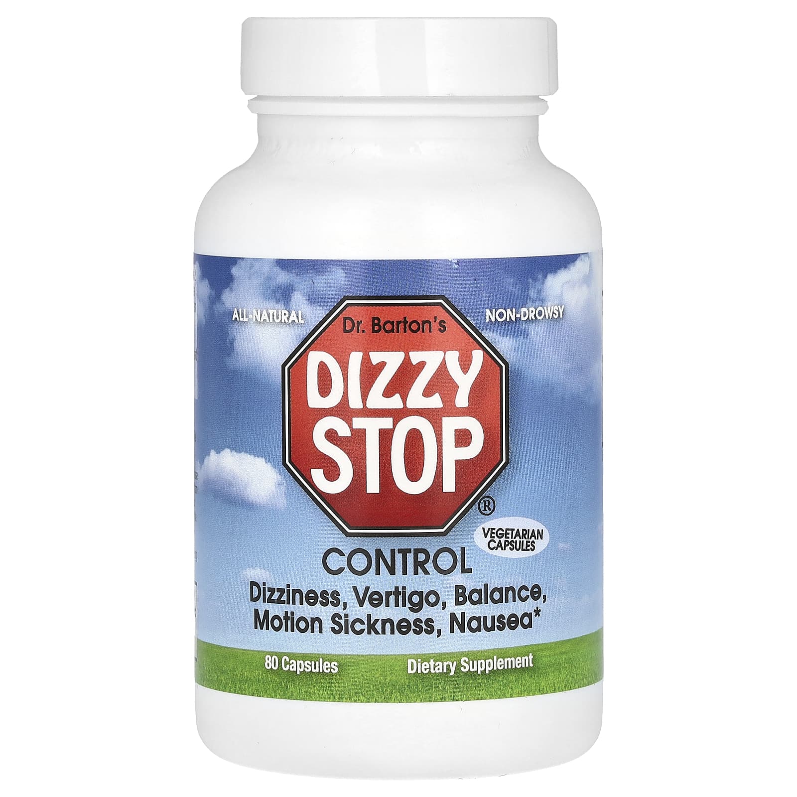 Natural Dizziness Relief with Dr. Barton's Dizzy Stop Control - 80 Capsules - Image 1