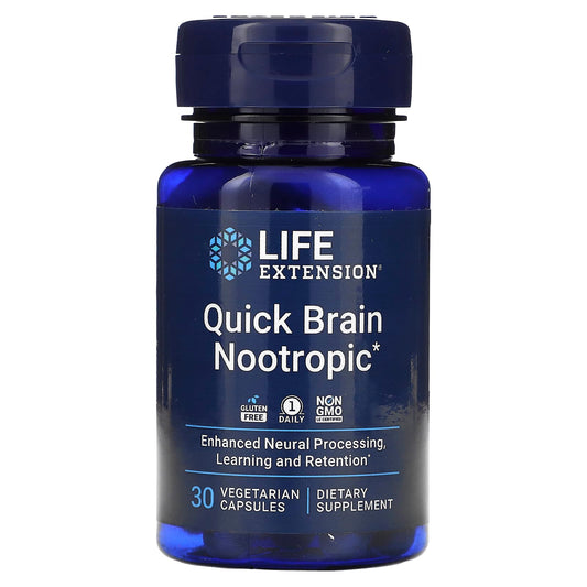 Life Extension, Quick Brain Nootropic, 30 Vegetarian Capsules - Image 1